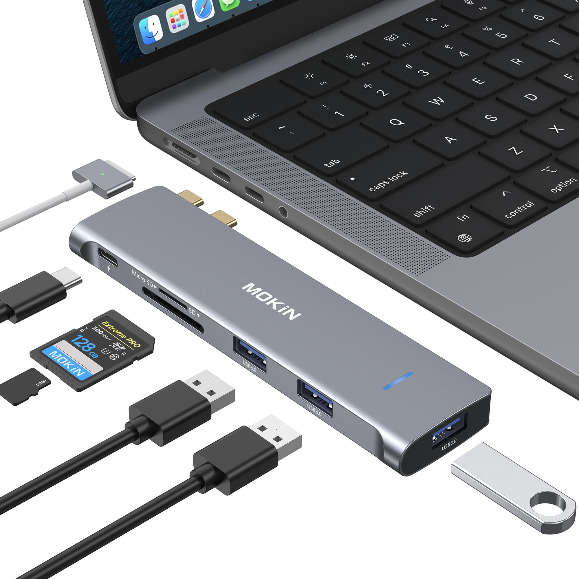 USB C Adapter for MacBook Pro/Air - High-Speed Data Transfer & Charging - Perfect for Work, Travel & Home Office Use