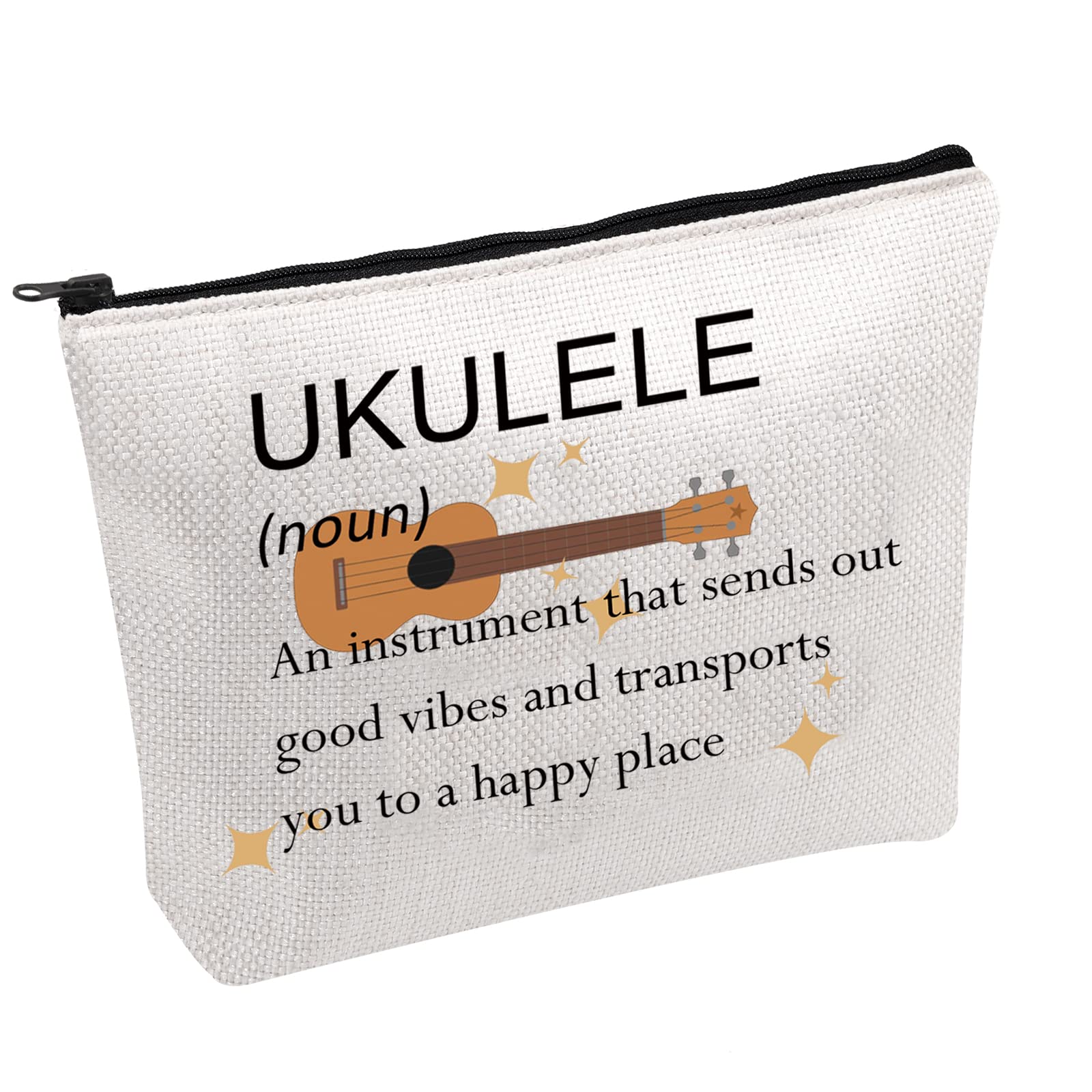 FOTAP Ukulele Player Survival Kit - Music Themed Makeup Bag for Ukulele Lovers - Portable Zipper Pouch for Accessories & Cosmetics - Perfect Gift for Musicians & Travel Use