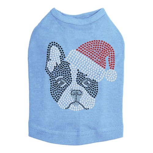 Boston Terrier Christmas Dog Tank Top with Santa Hat - Festive Holiday Pet Apparel for Dogs - Perfect for Christmas Photos & Holiday Parties