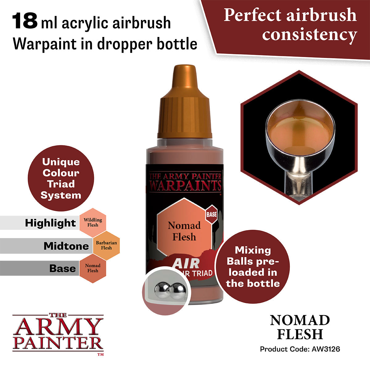 Warpaints Air: Nomad Flesh - Professional Water-Based Body Paint for Cosplay & Halloween Makeup | Perfect for Costume Parties & Theatrical Performances