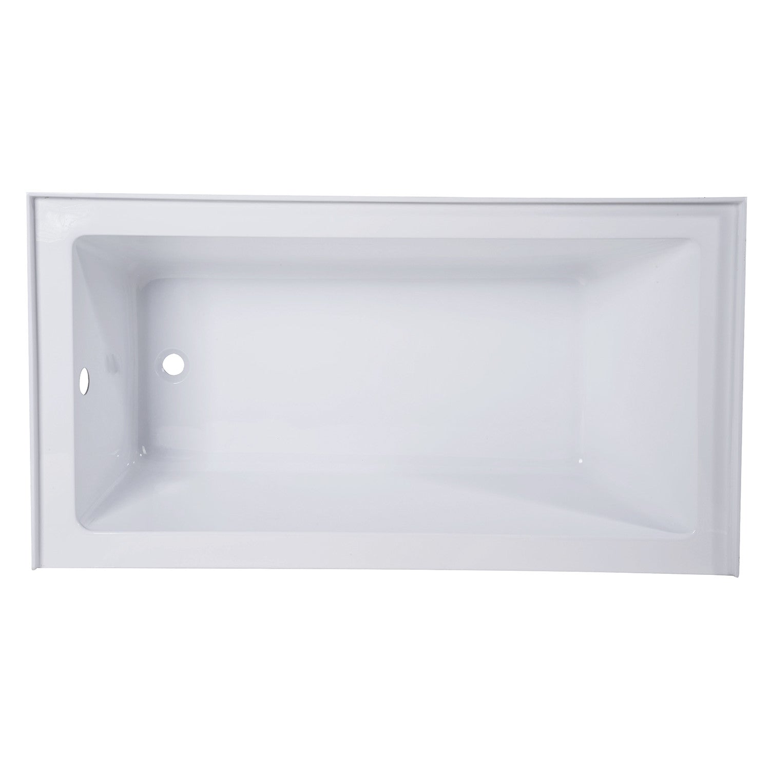 Aqua Eden 54 Inch Acrylic Rectangular 3 Wall Alcove Bathtub - Left Hand Drain, Glossy White - Perfect for Modern Bathroom Renovations & Spa-Like Relaxation