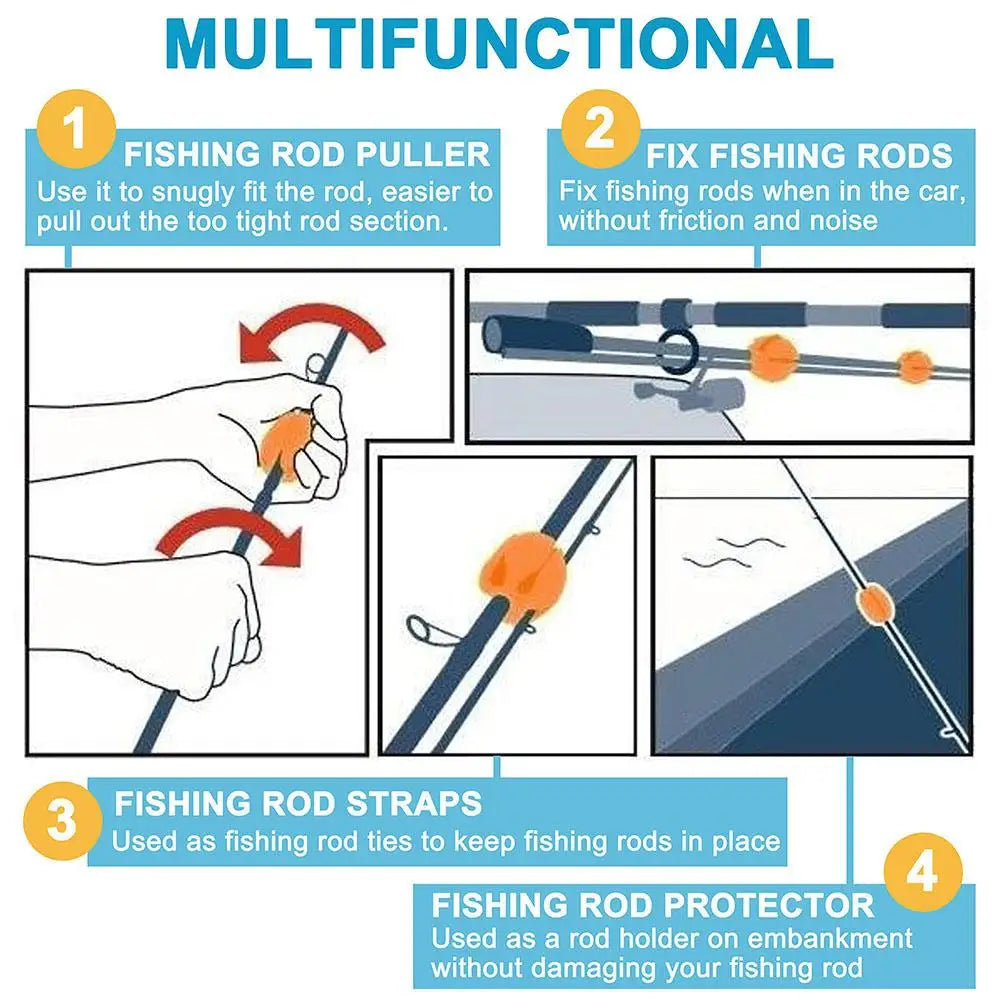 6-Piece Silicone Fishing Rod Holder Set - Durable, Non-Slip Boat & Kayak Fishing Accessories for Secure Rod Storage | Perfect for Saltwater & Freshwater Fishing Trips