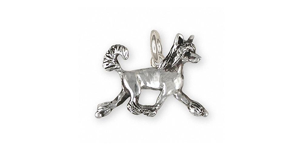 Handmade Sterling Silver Chinese Crested Dog Charm Jewelry - Perfect for Pet Lovers, Dog Show Enthusiasts & Unique Gift Occasions