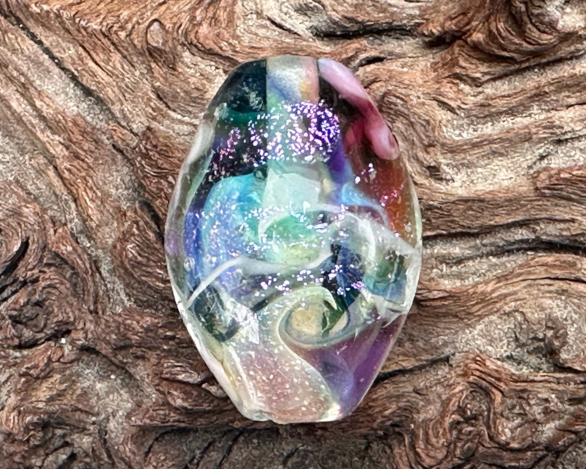 Dichroic Prism Lampwork Glass Focal Bead for Jewelry Making - SRA Certified | Perfect for Necklaces, Bracelets & DIY Craft Projects
