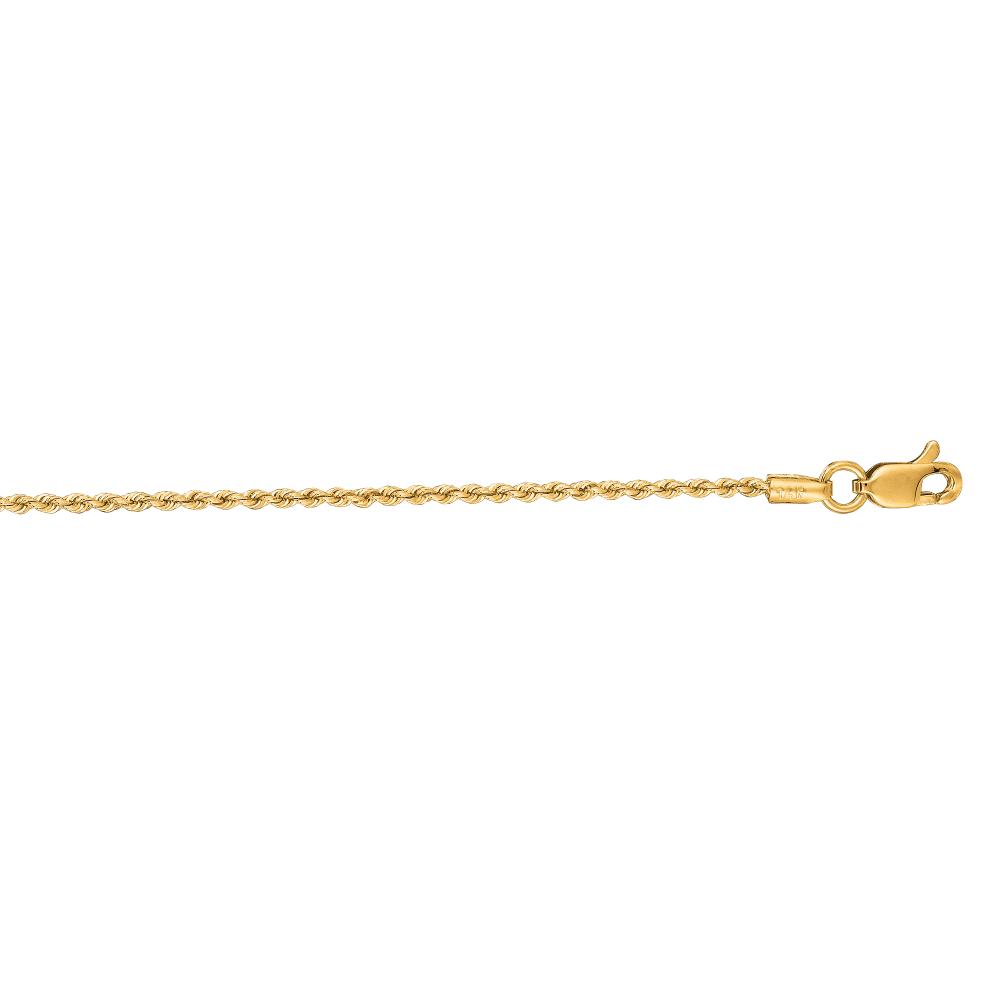 14K Gold 1.3mm Rope Chain Necklace for Women - Dainty & Elegant Jewelry Gift for Her - Perfect for Everyday Wear, Special Occasions & Layering