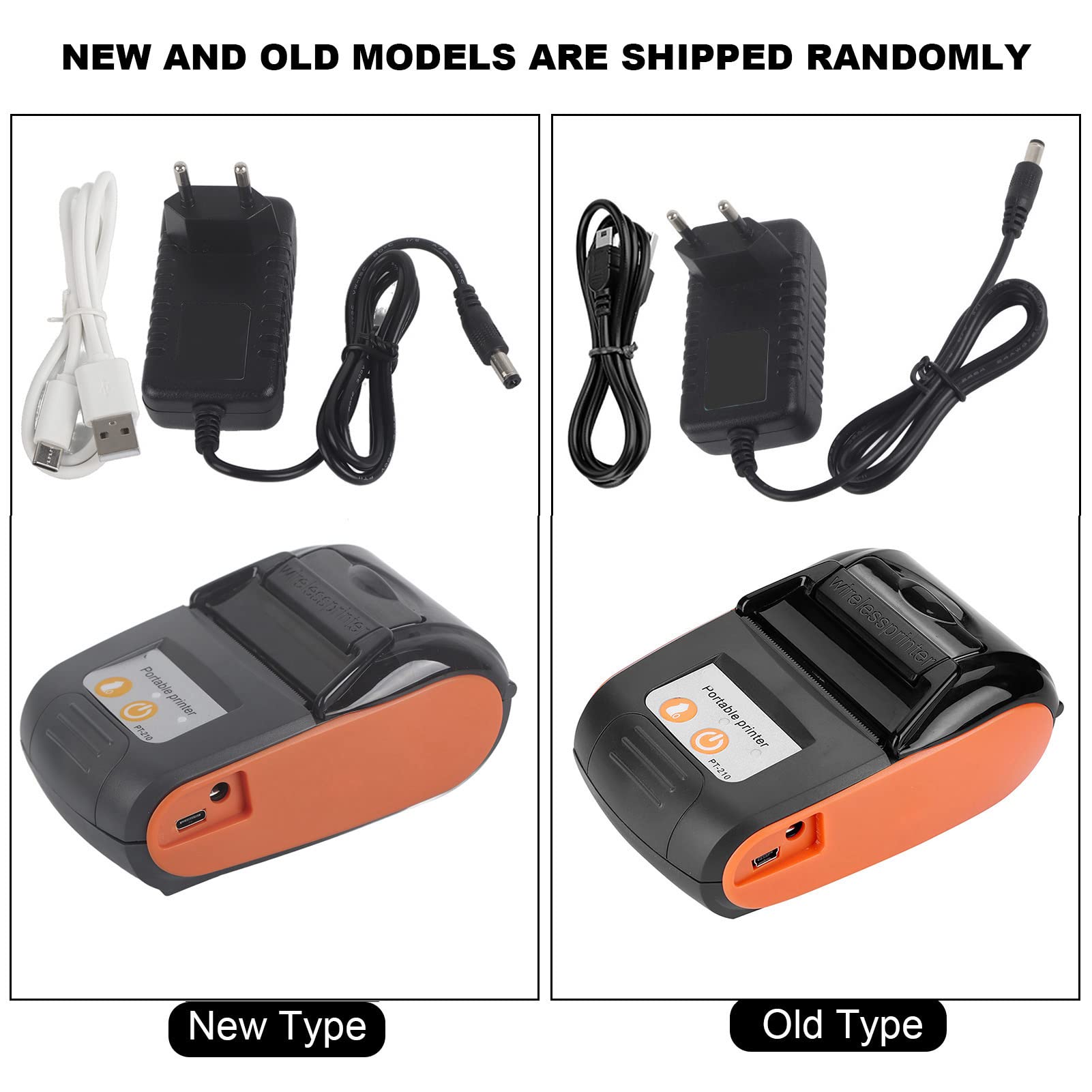 Lazmin Mini USB Handheld Thermal Printer - 50-90mm/s High Speed Bluetooth Portable Wireless Receipt Printer for Retail, Restaurants, Factory & Logistics - Compact POS Printing Solution for Small Businesses & On-the-Go Use (Orange)