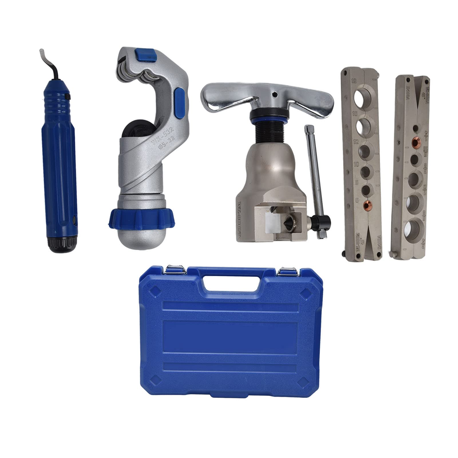 GLOGLOW Professional Flaring Tool Kit with Portal Frame, Pipe Cutter, Trimming Knife & 2 Flaring Clamps - Complete Plumbing Toolbox for Copper Pipe Cutting and Flaring - Perfect for HVAC, Automotive & DIY Plumbing Projects