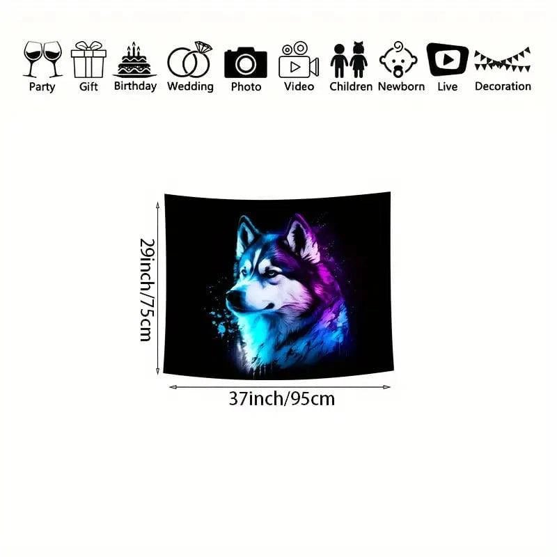 Wolf Totem Official Glow in the Dark Tapestry - UV Reactive Wall Art Decor for Bedroom, Living Room & Dorm Room