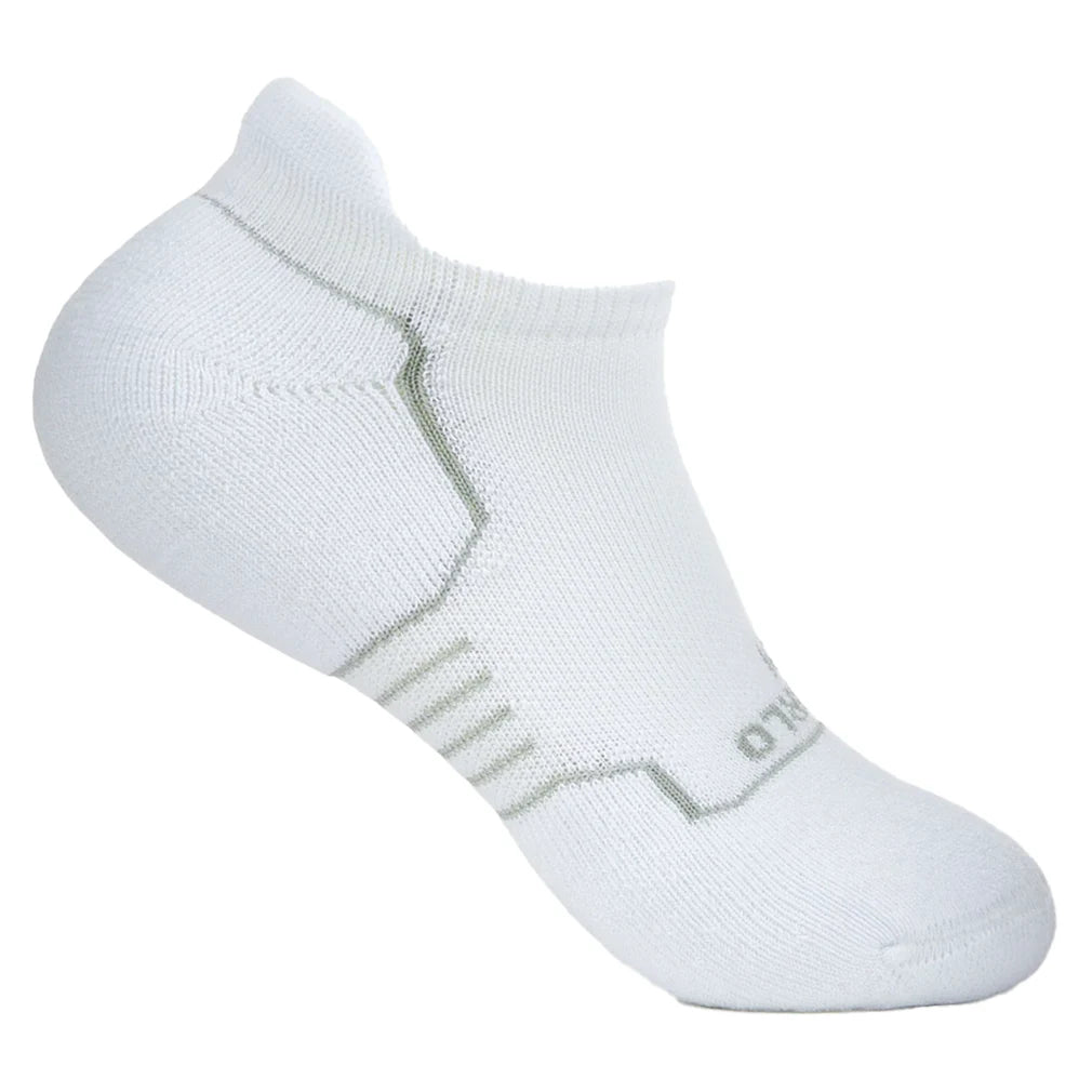Breathable Light Cushion No Show Tab Pickleball Socks - White - Perfect for Pickleball, Tennis & Running - Comfortable Athletic Socks for Men & Women