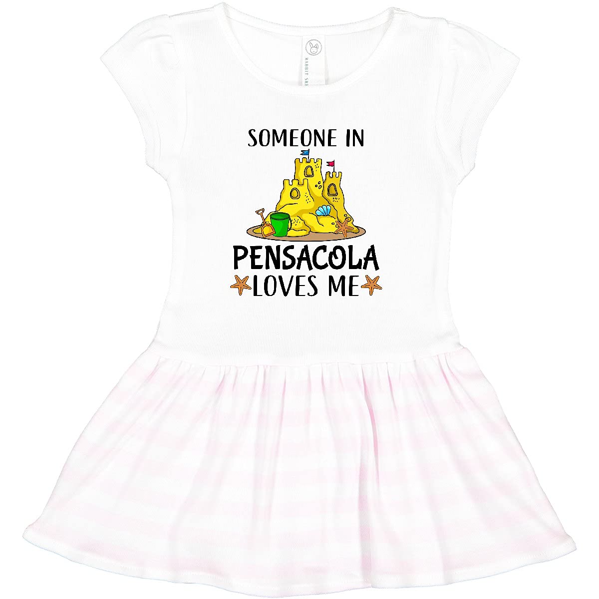 Inktastic Someone in Pensacola Loves Me Beach Vacation Toddler Dress - Cute Summer Outfit for Girls, Florida Vacation Souvenir, Casual Playdate & Family Beach Day Outfits