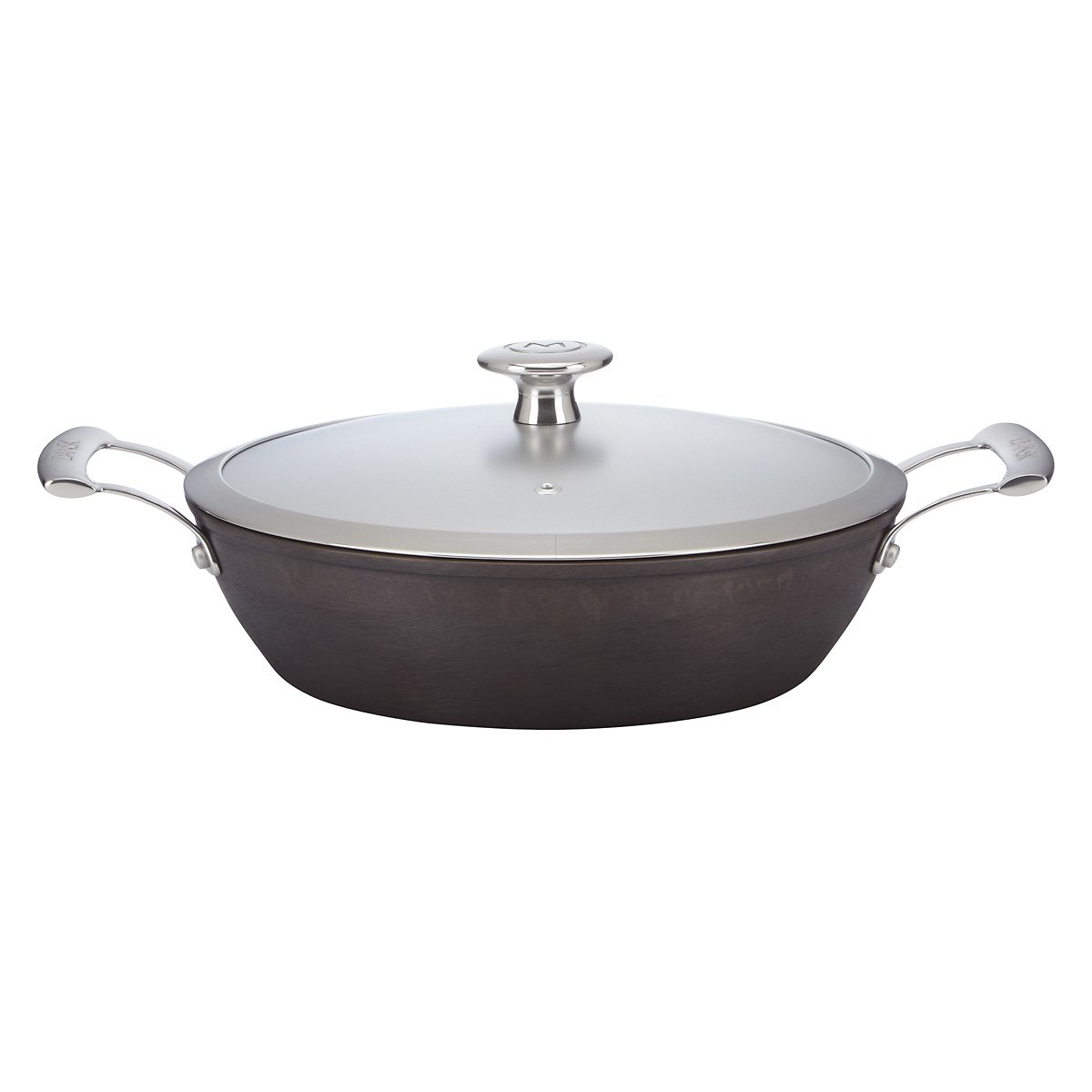 Mario Batali Pre-Seasoned Light Cast Iron 2.5-Quart Braiser by Dansk - Perfect for Stovetop, Oven & Tabletop Serving - Ideal for Searing, Braising & Slow Cooking