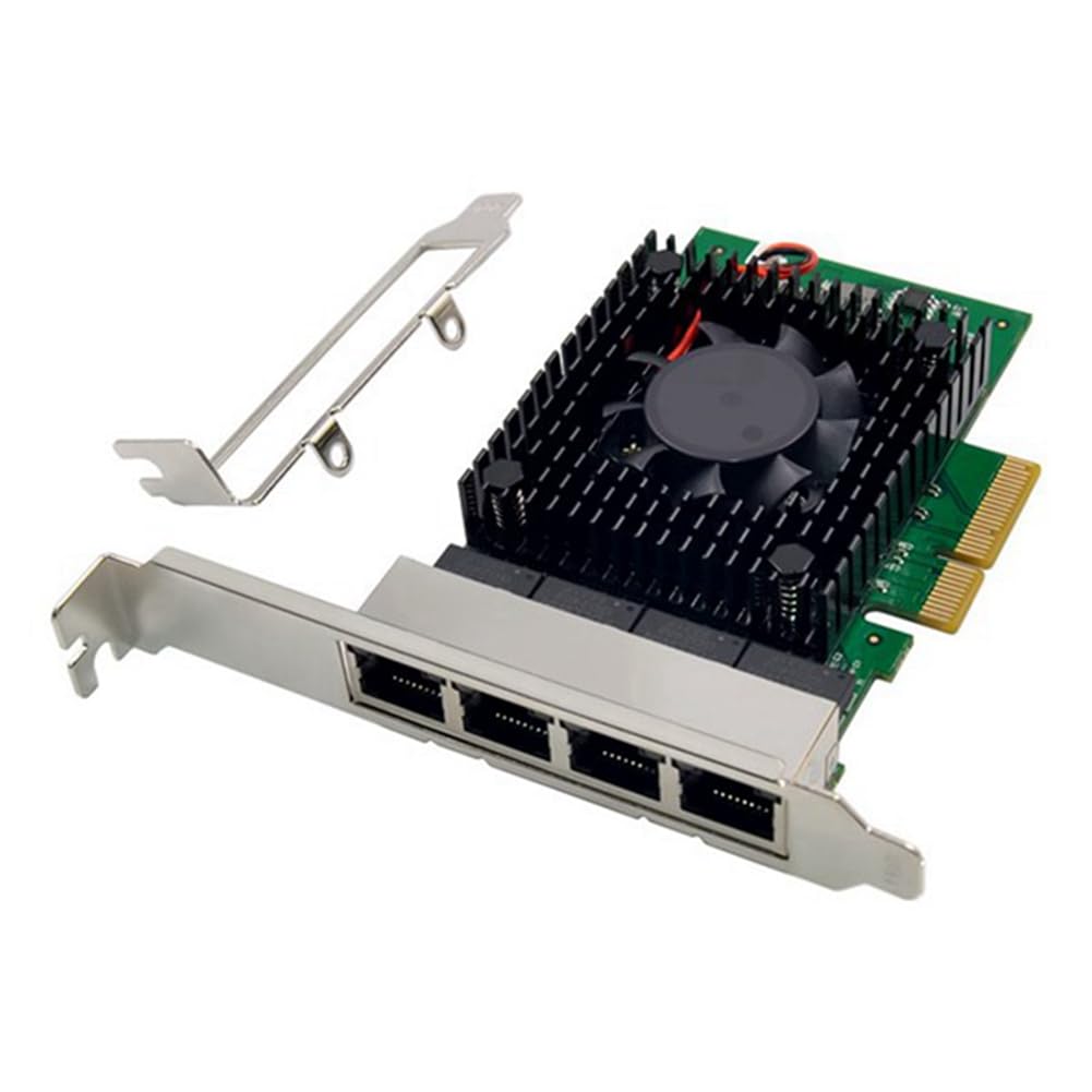 ROTEMADEGG I225-V PCI-E X4 4-Port 2.5G Gigabit Server Network Card for Gaming, Streaming & High-Speed Data Transfer - Computer Accessories & Parts