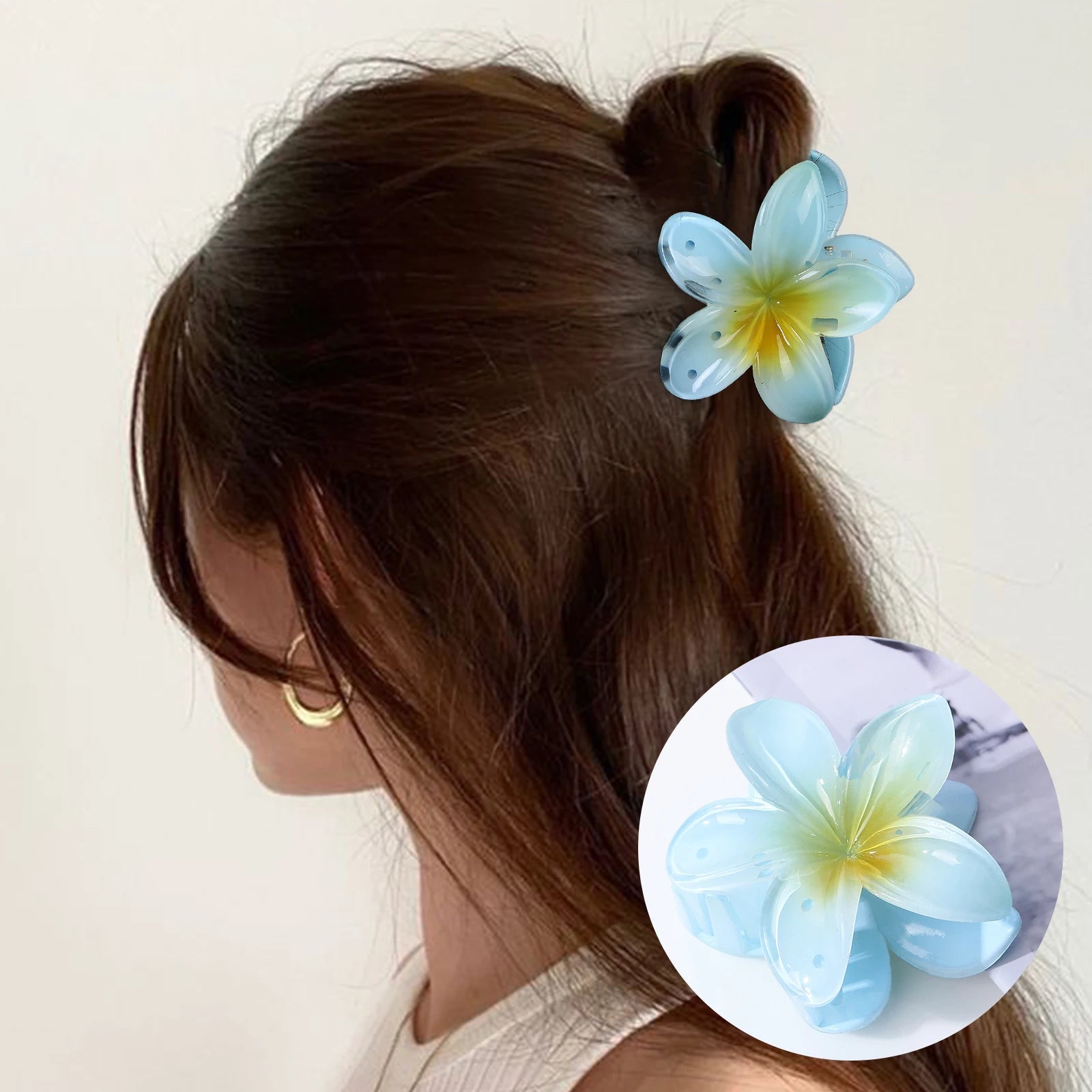 Exotic Frangipani Flower Hair Clip - Elegant and Stylish Hair Accessory for Women, Perfect for Weddings, Parties, and Everyday Wear