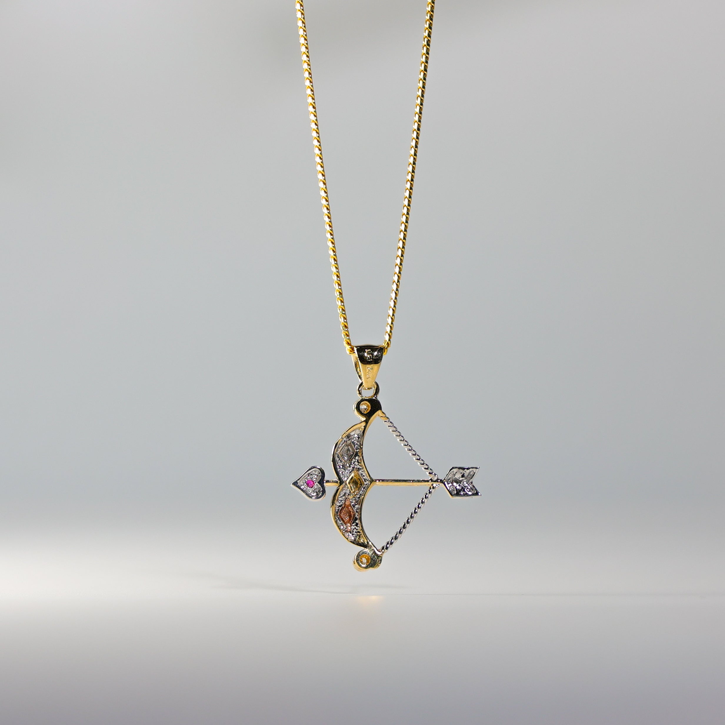 14K Gold Bow and Arrow Pendant Necklace - Elegant Jewelry Gift for Women - Model 1527 | Perfect for Valentine's Day, Anniversary & Special Occasions