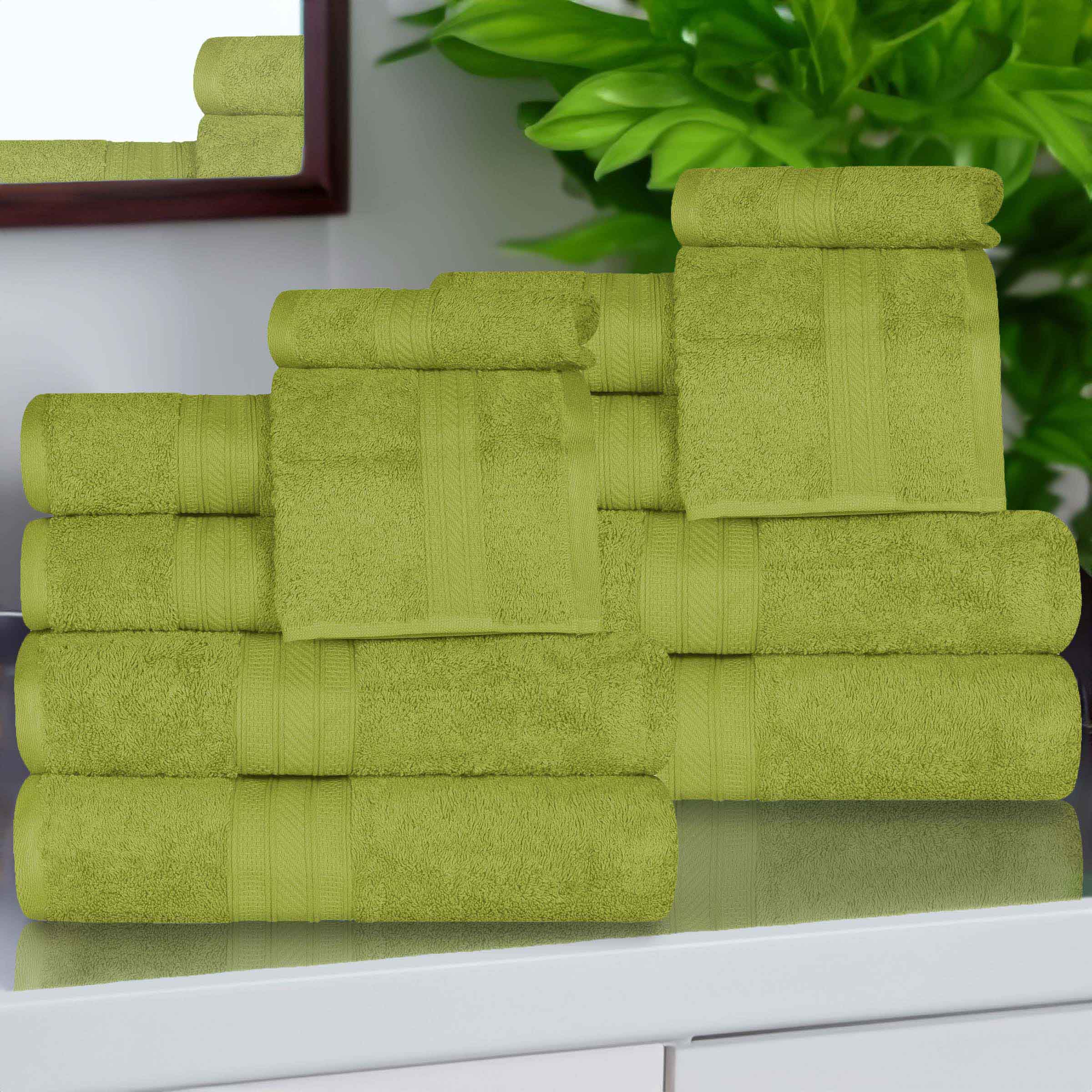 Premium Atlas Cotton Plush Heavyweight Luxury 12-Piece Bath Towel Set - Ultra Soft & Absorbent for Spa, Hotel, and Home Use