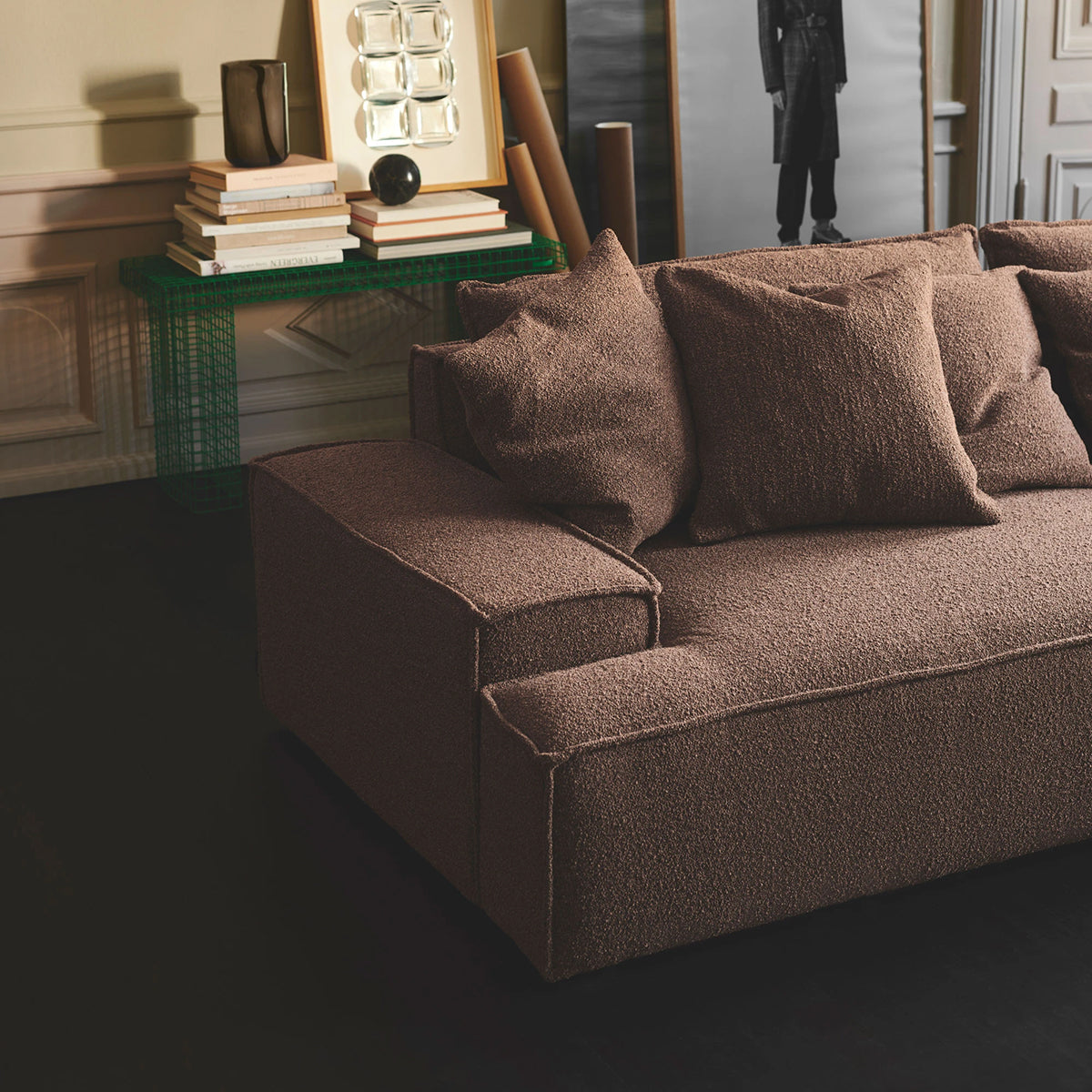 Daphne Boucle Modular 1-Seater Sofa (Armless) - Modern Living Room Furniture for Small Spaces & Apartments