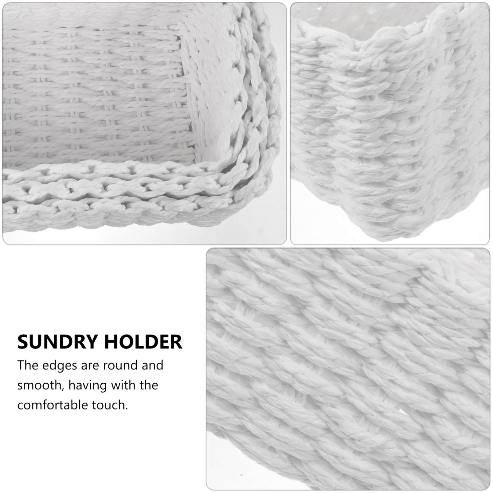 Hemoton 3-Piece Woven Seagrass Storage Baskets Set - Natural Rattan Organizing Bins for Home Decor, Bathroom, Bedroom & Office - Perfect for Cosmetic Storage, Towels, Blankets & Magazines