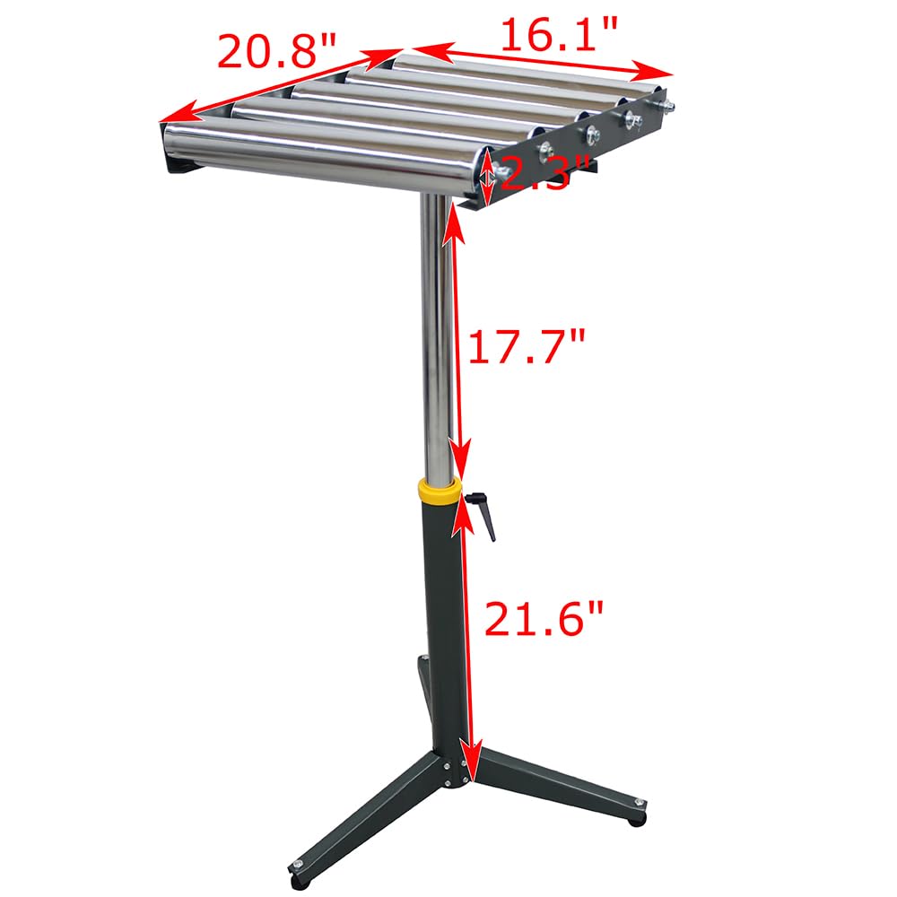 5 Rolls Adjustable Height Conveyor Roller Stand - Heavy Duty 250 Lbs Capacity - Perfect for Warehouse, Packaging, and Assembly Line Workstations
