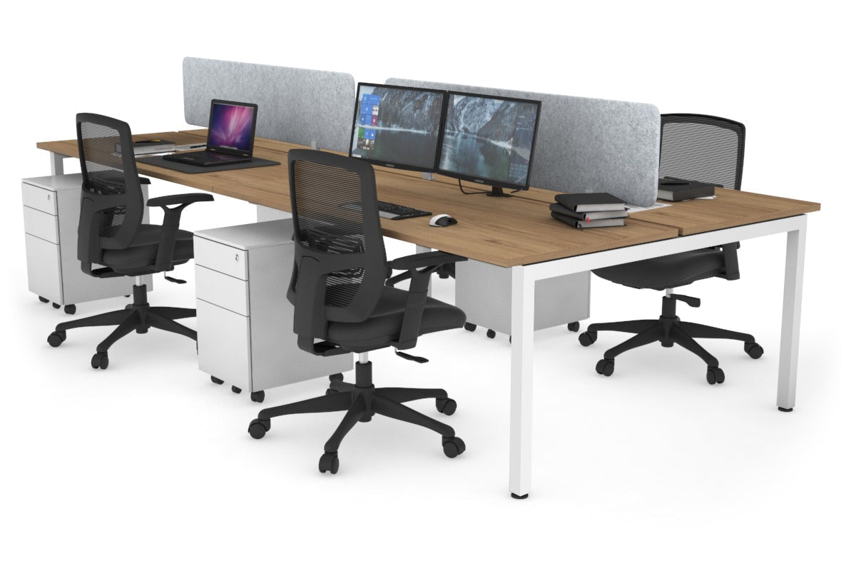 Quadro Square Legs 4-Person Office Workstation Desk - 1800mm x 700mm (71