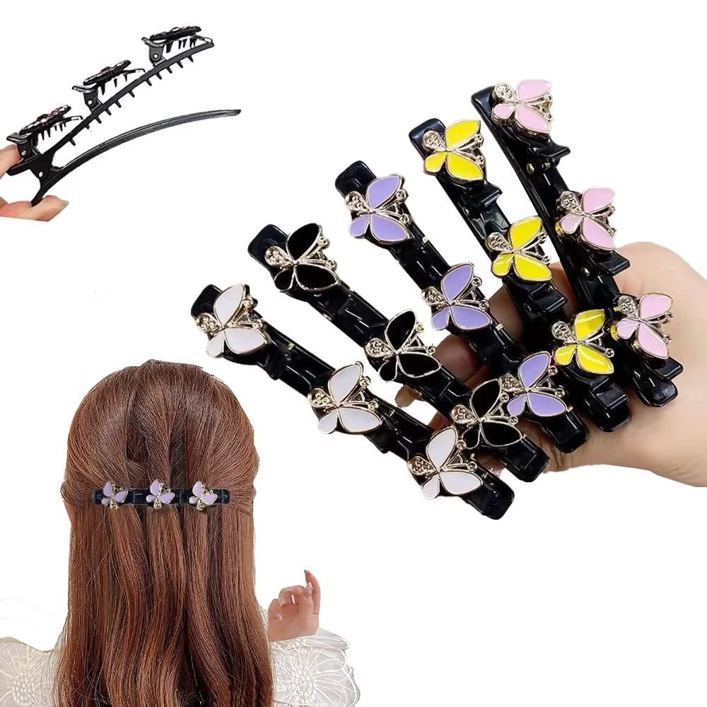 MYBOO Sparkling Butterfly Hair Clips for Women - Elegant Mini Hair Sectioning Clips for Styling, Salon, Braiding & Updos - Perfect for Hairdressing, DIY & Everyday Use