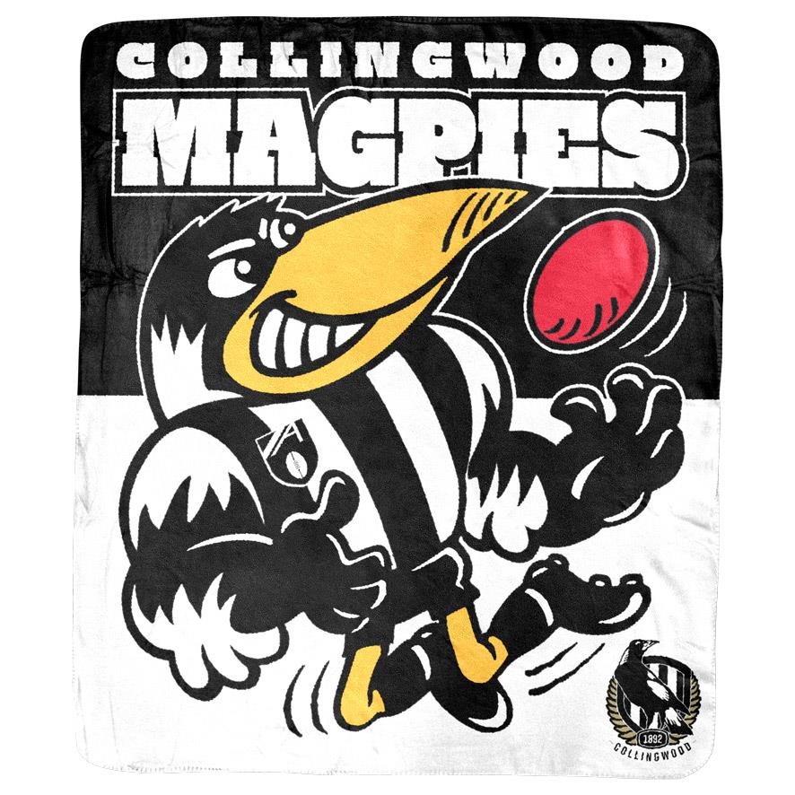 Collingwood Magpies AFL Team Coral Fleece Blanket - Soft Warm Plush Rug for Home, Office, or Game Day Decor