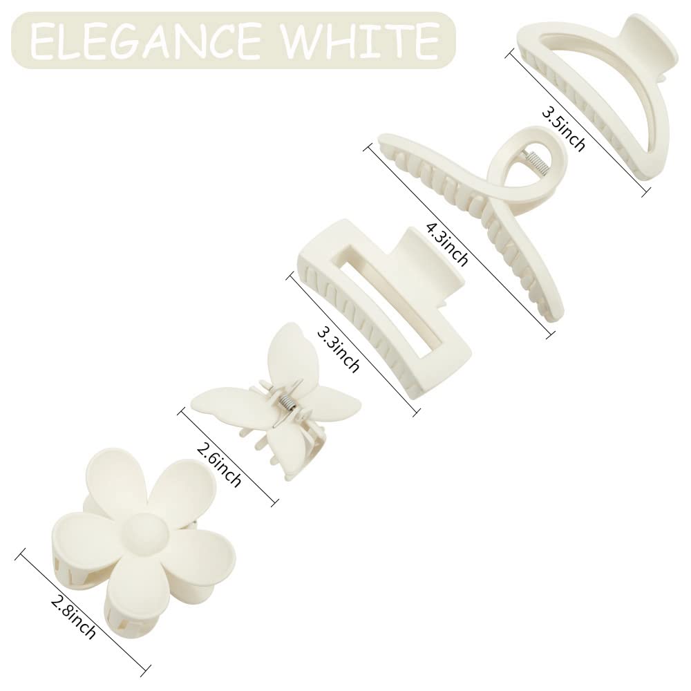 Ahoney 5 Pack Daisy Hair Clips for Women - Cute Banana Clips for Thick Hair Styling - Perfect for Daily Wear & Gifts