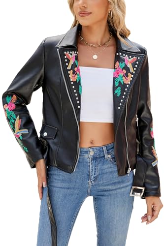 Black Floral Belt Coat