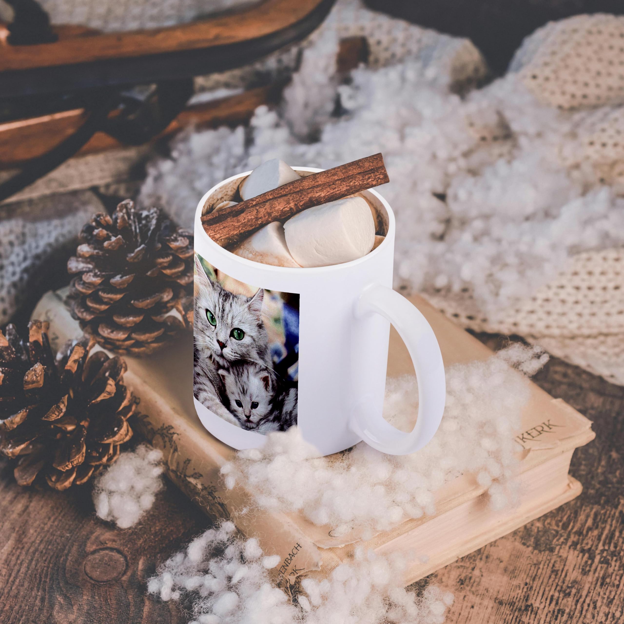 3D Printed Cat Mug - Funny Coffee Cup with Cute Cat Design - Perfect for Tea, Coffee & Hot Chocolate Lovers - Great Gift for Cat Lovers & Office Use