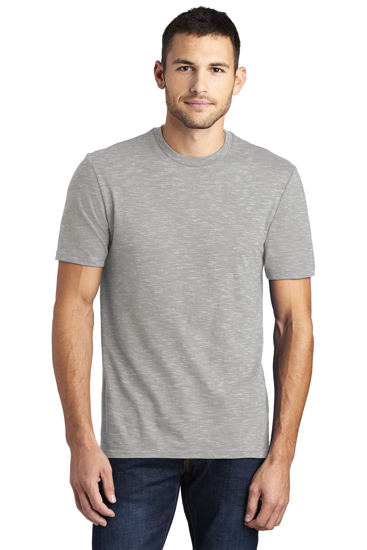 District Men's Medal Tear-Away Label T-Shirts - Comfortable Casual Tees for Everyday Wear, Gym & Street Style
