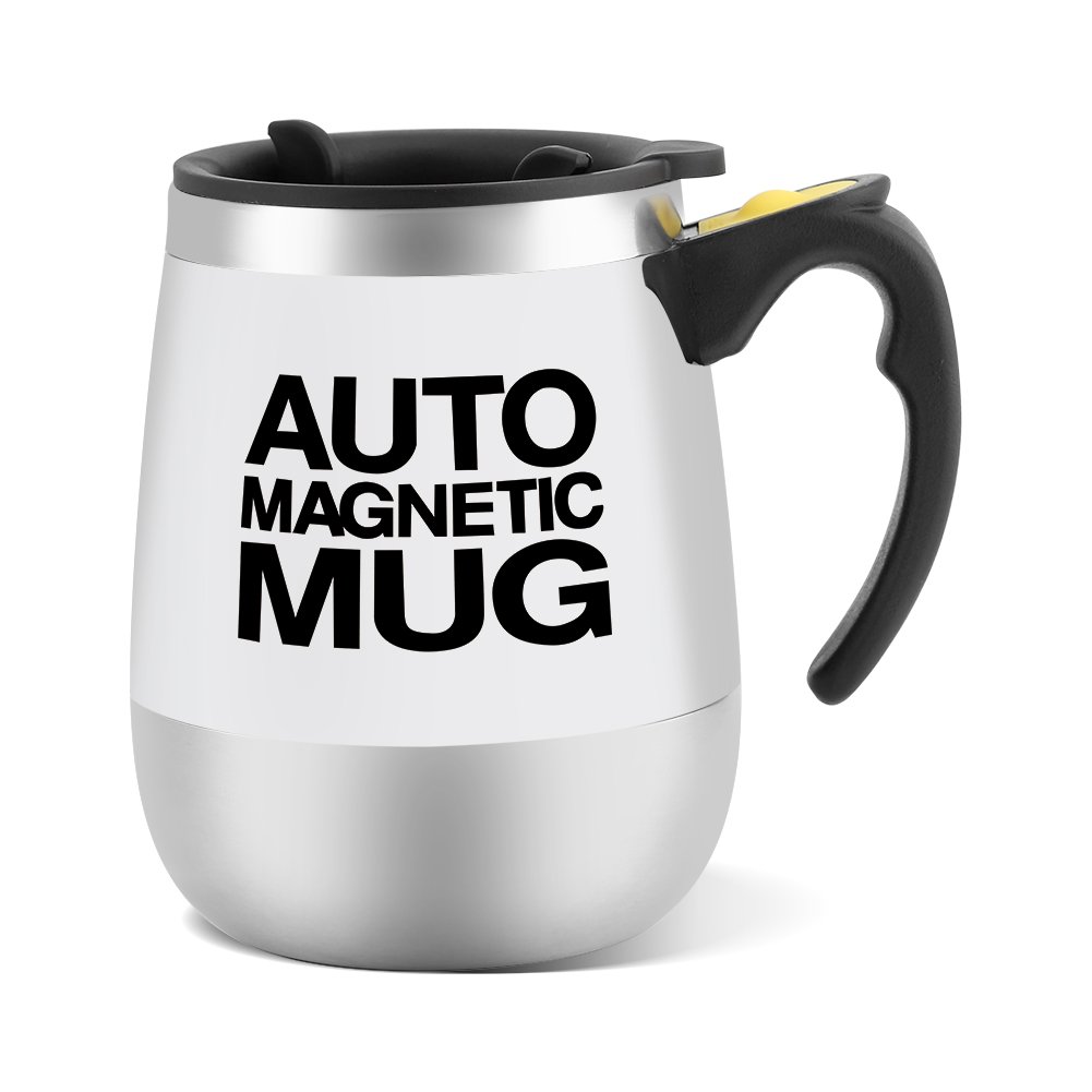 Yunnyp Electric Magnetic Automatic Stirring Cup - Self Mixing Stainless Steel Coffee Mug for Hot & Cold Drinks - Perfect for Office, Travel, and Home Use