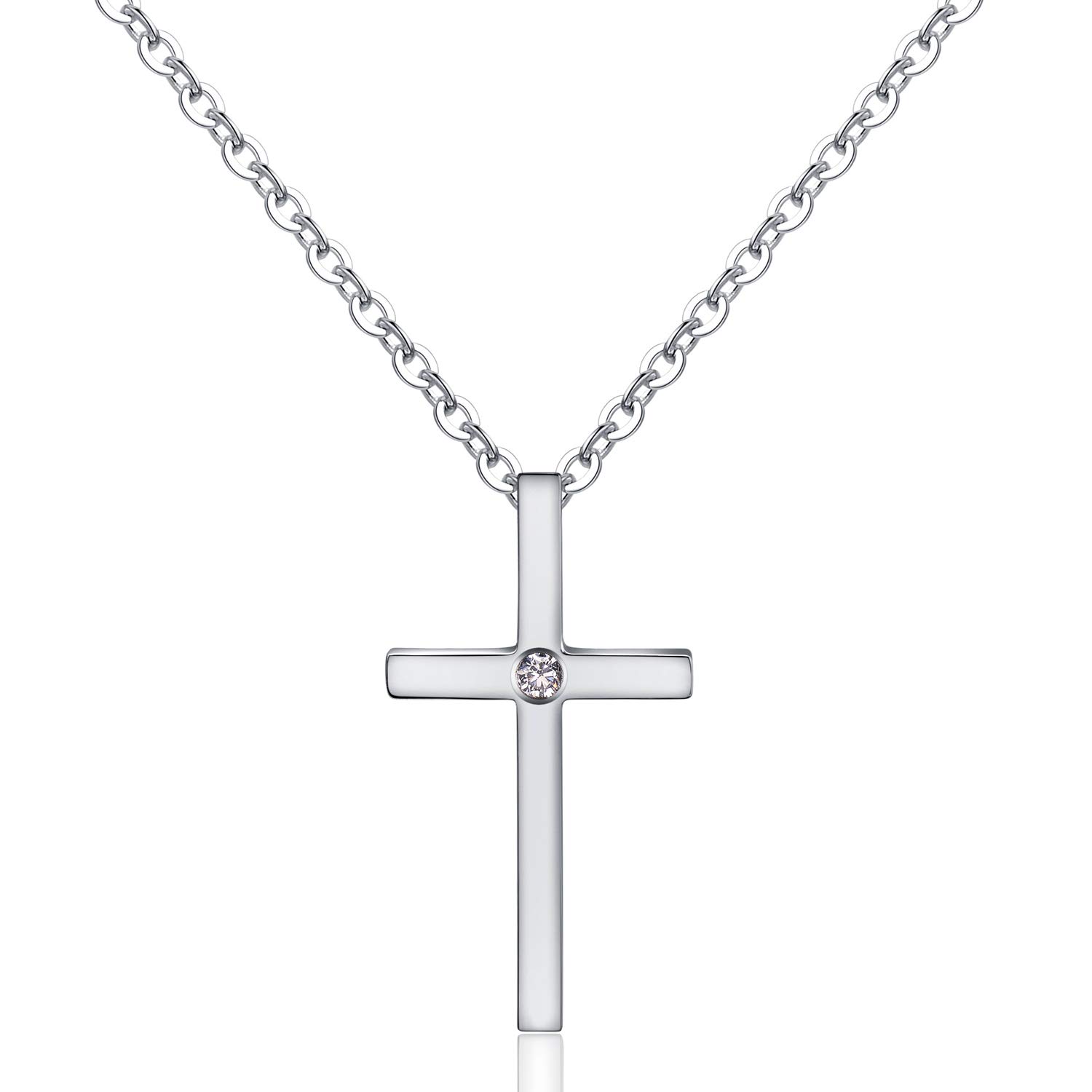Elegant Small Cross Pendant Necklace for Women - Minimalist Sterling Silver Religious Jewelry - Perfect Mothers Day Gift, Birthday Present for Her - Ideal for Church, Weddings & Everyday Wear