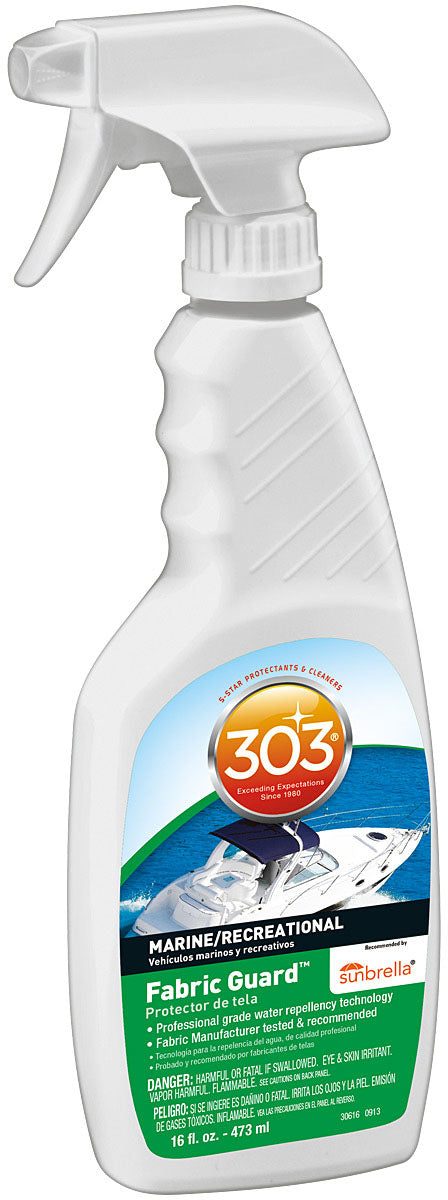 303 Fabric Guard & Marine Fabric Protectant 16 oz - Waterproof Spray for Upholstery, Boat Seats & Outdoor Gear | UV & Stain Protection | Ideal for Cars, Furniture & Marine Use