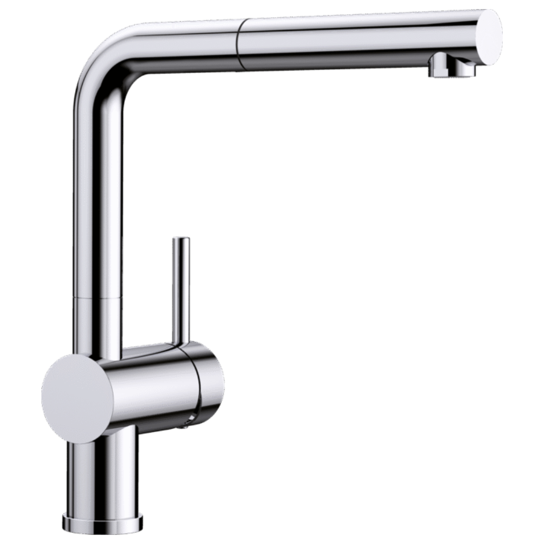 Blanco LINUS S Pull-Out Chrome Kitchen Faucet with Mixer - Perfect for Modern Home Kitchen Sinks & Bar Prep Areas