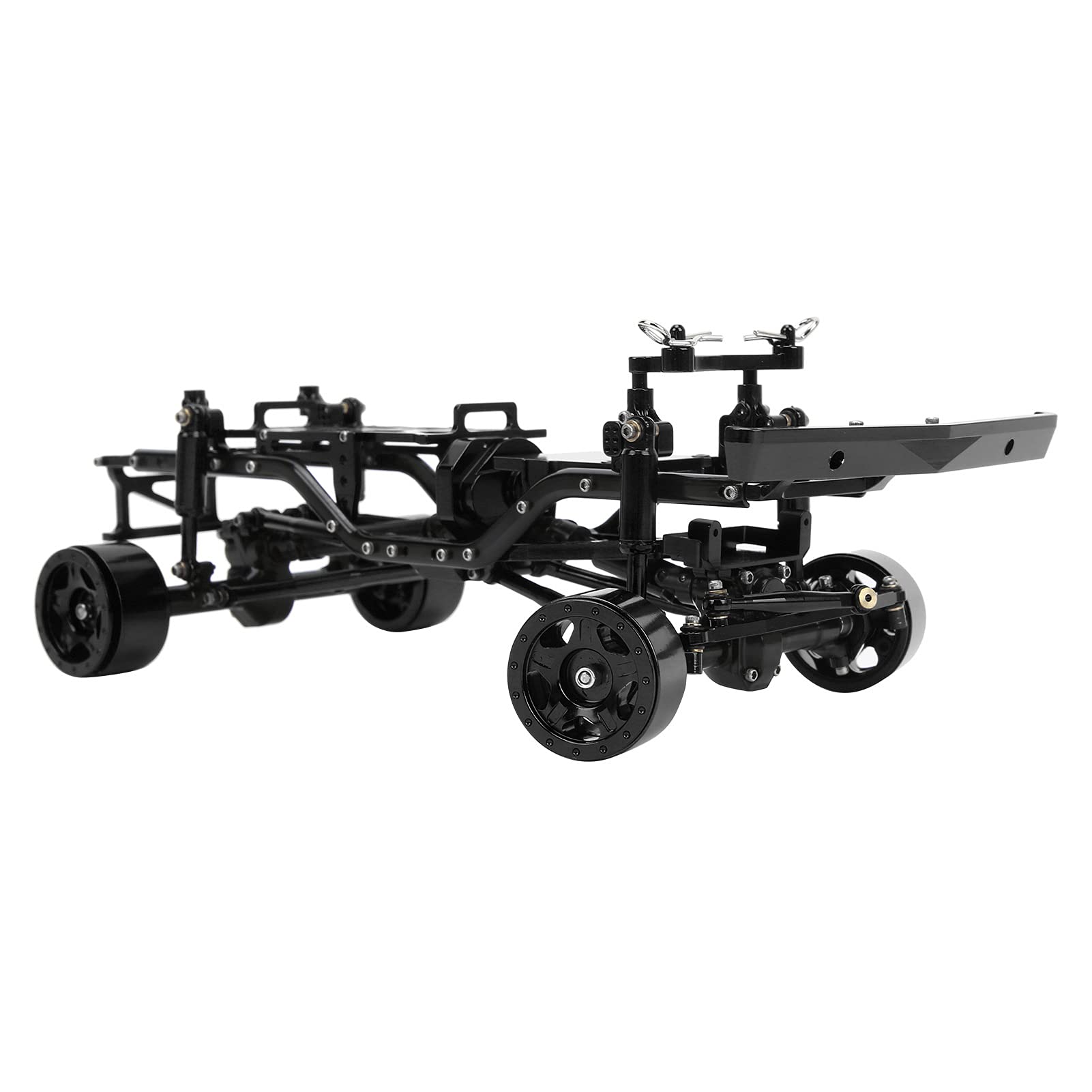 **1/24 Scale RC Car Chassis Frame Kit - Aluminum Alloy CNC Machined Durable Upgrade for Vehicle Modification - Perfect for Off-Road Racing & DIY RC Car Projects (Black)**