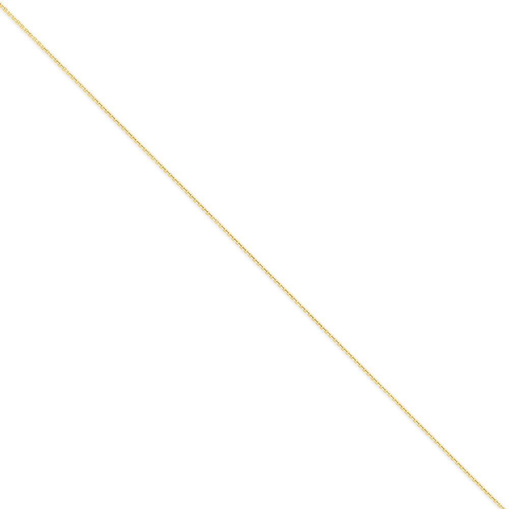 14K Gold 0.65mm Diamond-Cut Round Open Link Cable Chain - Dainty Layering Necklace for Women, Perfect for Everyday Wear & Gift Giving