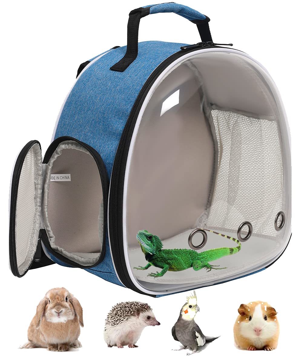 Guinea Pig Travel Carrier Backpack with Clear Bubble Window - Small Animal Carrier for Bearded Dragons, Parrots, Rats & Birds - Portable Pet Transport for Vet Visits, Outdoor Adventures & Air Travel