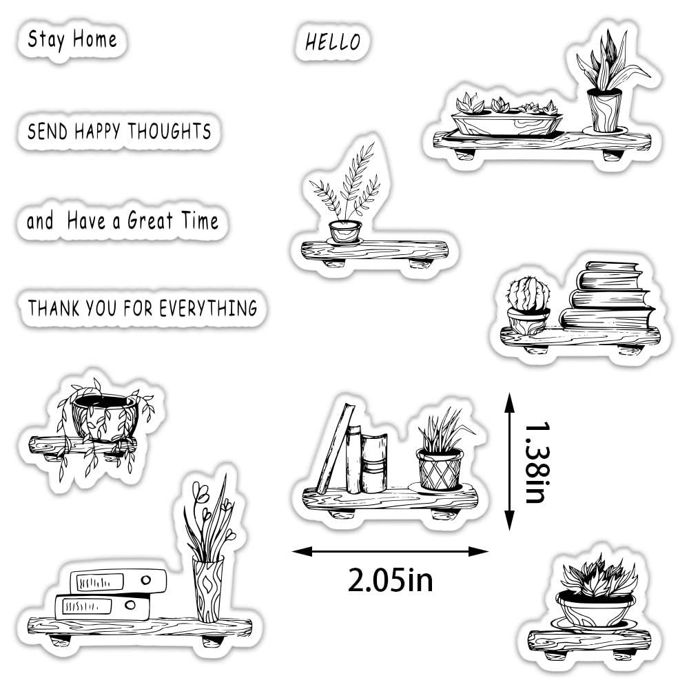 Floral Clear Stamps & Dies Set for Card Making - Thank You Words, Book & Plant Designs - Scrapbooking, Journaling & DIY Craft Supplies (Perfect for Greeting Cards, Invitations & Memory Books)