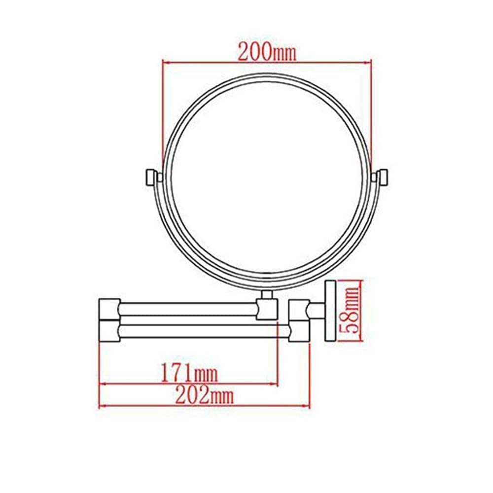 360° Rotating Double-Sided Wall Mounted Makeup Mirror with Adjustable Stretch - Perfect for Shaving, Makeup & Bedroom Vanity Decor