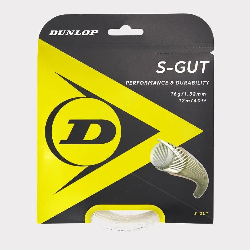 Dunlop Synthetic S Gut 16 String Set - Premium Tennis Strings for Enhanced Performance & Durability | Perfect for Competitive Play & Training Sessions