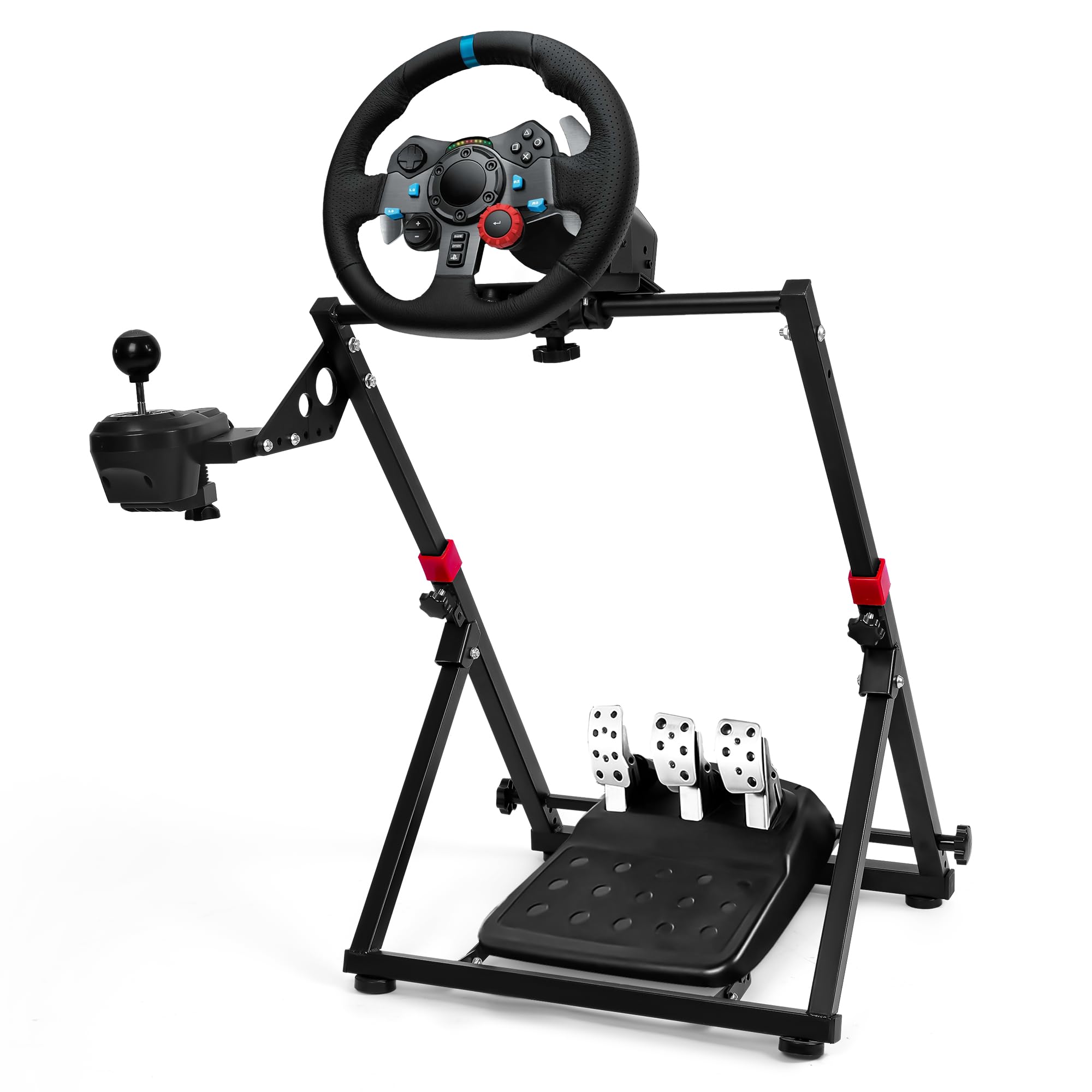 Foldable Steering Wheel Stand for Logitech G923 G29 G920 G27 G25 & Thrustmaster GT500 T300RS T300GT T500RS TGT TS T248X T248 T300 T458 TX - Adjustable Tilt Racing Wheel Stand for PC & Console Gaming - Perfect for Sim Racing & Gaming Setups at Home