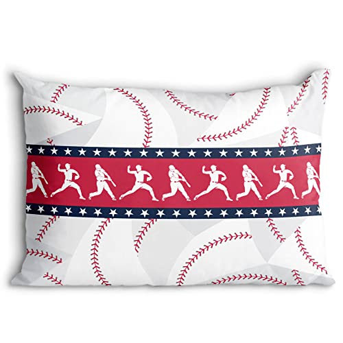USA Baseball Pillowcase - Soft Cotton Baseball Themed Pillow Cover for Bedroom Decor | Perfect for Sports Fans, Kids Rooms & Baseball Themed Parties