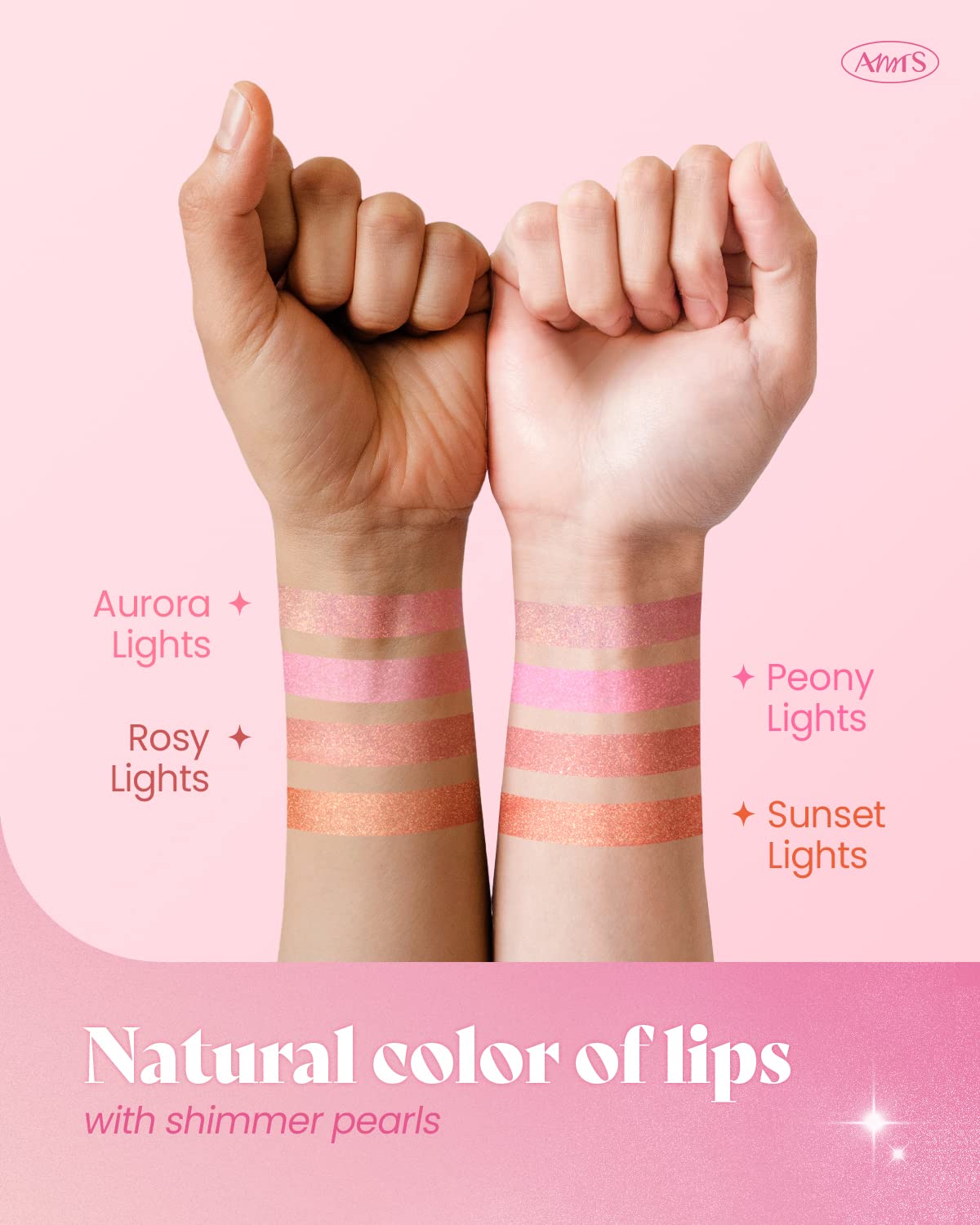AMTS Aurora Lights Lip Balm - Hydrating Glitter Lipstick for Dry Lips | Korean Beauty Lip Tint | Perfect for Daily Makeup & Night Out