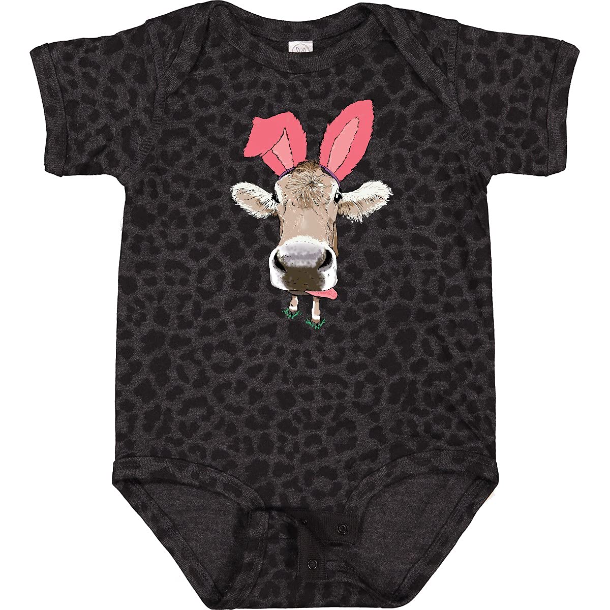 Inktastic Funny Easter Cow in Pink Ears Baby Bodysuit - Cute Easter Outfit for Infants & Toddlers - Perfect for Easter Photos, Family Gatherings & Spring Celebrations