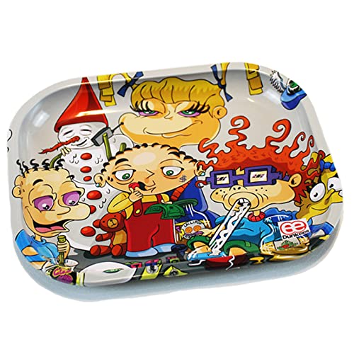 Dunkees Kids Will Be Kids Metal Rolling Tray - Artistic Rolling Tray for Herbs, Spices & Crafts - Perfect for Home Decor, Gifts & Smoking Accessories