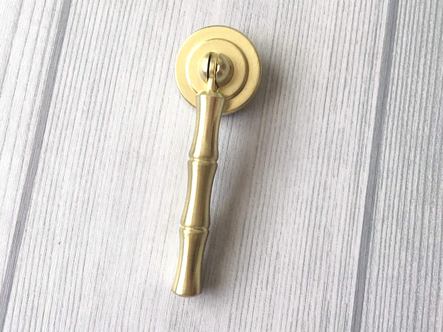 Brass Bamboo Cabinet Knobs - Drawer Pulls for Kitchen & Dresser