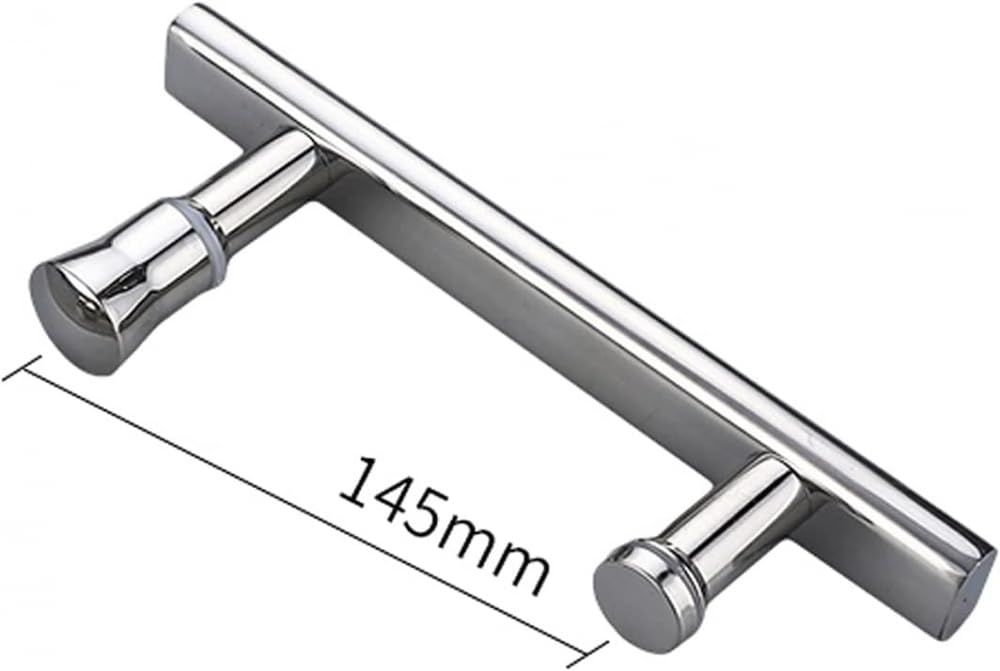 Stainless Steel Glass Push Pull Door Handle - Shower & Bathroom Door Knob Replacement with Grab Bar for Safety and Accessibility