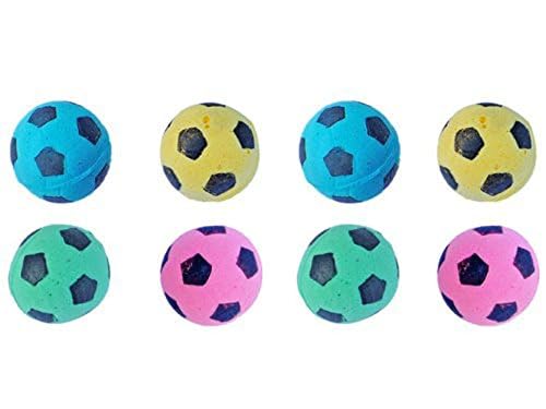 Foam Soccer Balls Cat Toys - Soft & Safe Kitten Play Balls, Pack of 8 - Fun Interactive Pet Toys for Indoor Play & Training