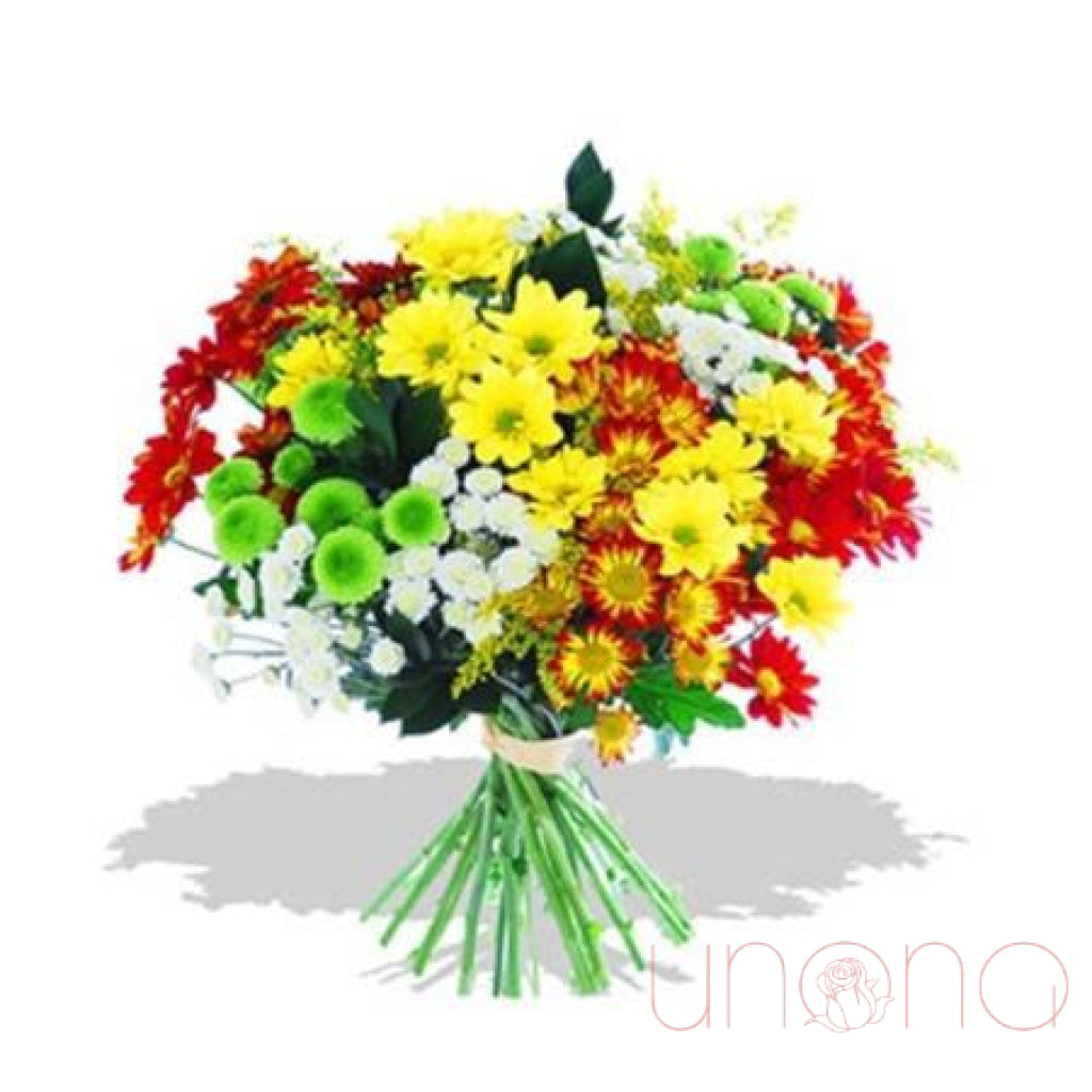 Premium Chrysanthemum Bouquet - Fresh Cut Flowers for Home Decor, Wedding Centerpieces & Gift Giving - Best Wishes Floral Arrangement