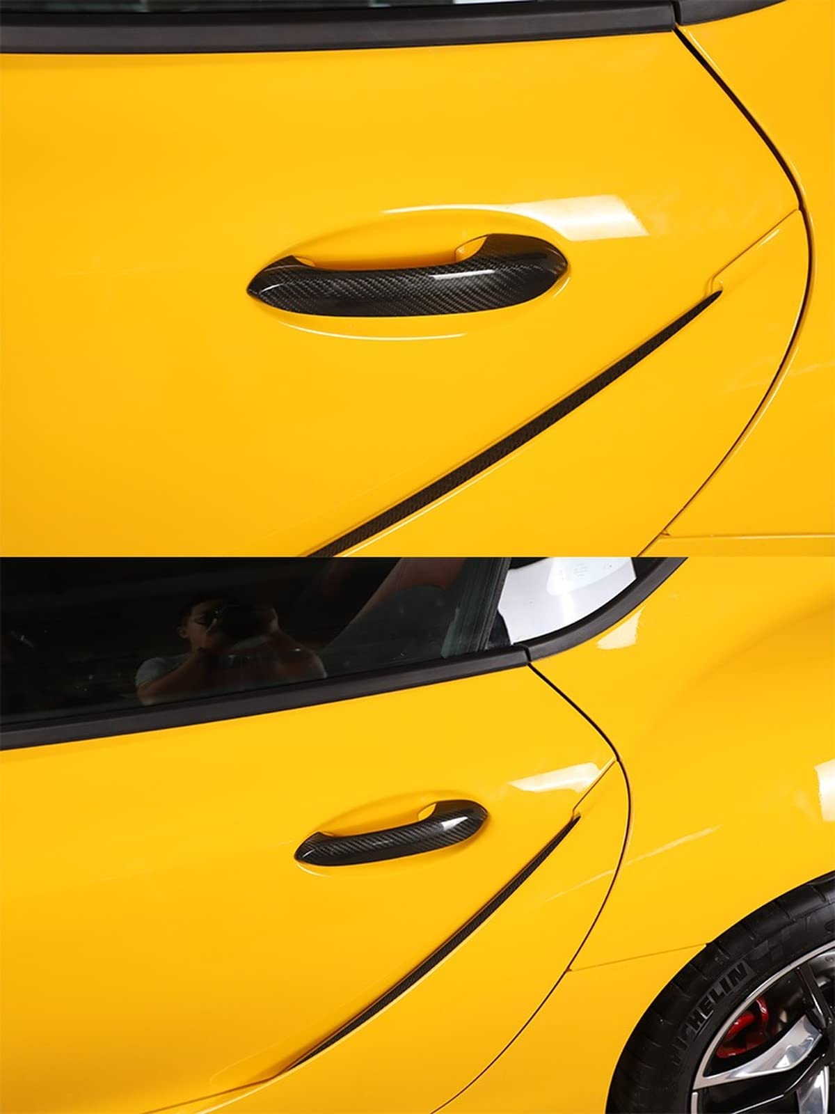 2019-2022 Toyota Supra A90 Real Carbon Fiber Exterior Door Handle Cover | Car Accessories Upgrade for Enhanced Style & Performance | Perfect for Car Enthusiasts & Auto Shows
