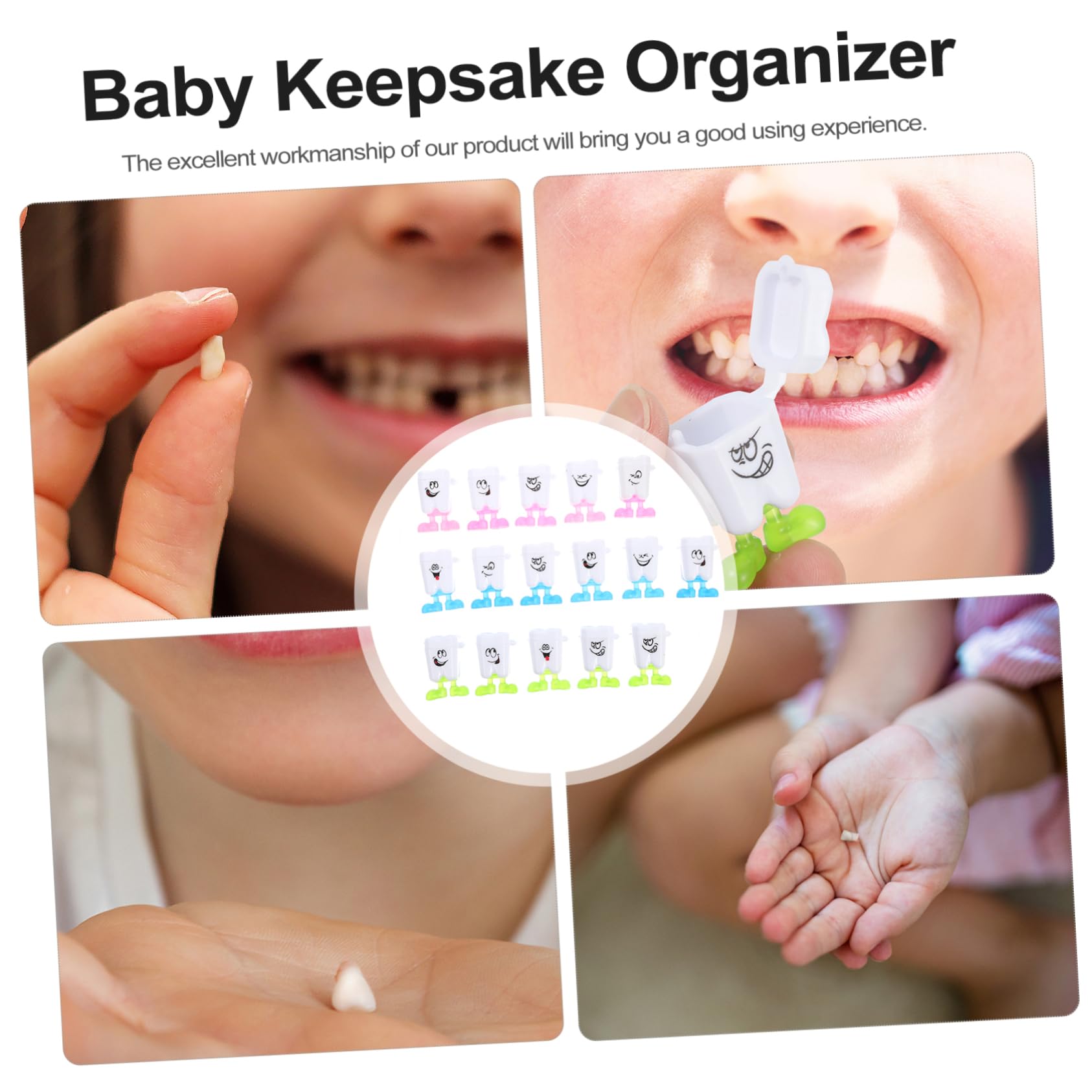 CIMAXIC 200 Pcs Plastic Tooth Storage Box - White Dental Organizer Case for Dentures, Braces & Toothbrush Heads | Perfect for Travel, Home & Dental Office Use